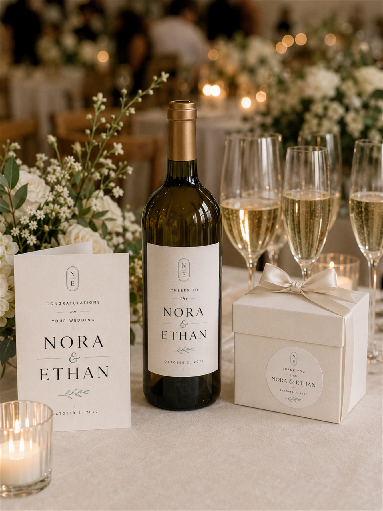 Customized minimalist wedding set - suitable for ceremony and banquet decoration